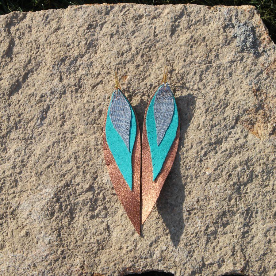 Pendientes de cuero Cobre de Vimanca Studio