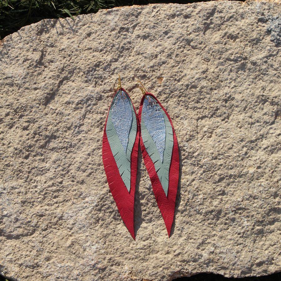 Pendientes de cuero Teja de Vimanca Studio